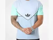 ADIDAS ORIGINALS ARCHIVE RETRO TREFOIL BLUE TEE SHIRT MEN'S SIZE SMALL HR8939