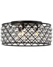 JONATHAN Y Designs Gabrielle 19in LED Flush Mount Ceiling Light