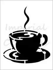 Cup Of Coffee Stencil Cup Java Beverage Design 8.5" x 11" Reusable Sheet S690