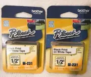 Brother M231 P-Touch Tape fits PT-80, PT-85, PT-90 PT-70 PT-65, PT-100, 2 Tapes
