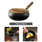 Cast Iron Wok Induction Cookware Stir Fry Pan for Kitchen Restaurant Camping