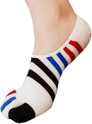[24station] Mens Dancer Low Cut Five Toes Socks Five Fingers Flat Socks 1 Pairs