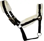 Hy Sheepskin Head Collar (UK Size: Full) (Black/Cream)