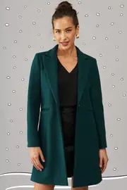 Prato Coat Full Length Sleeve in Green Emerald 8
