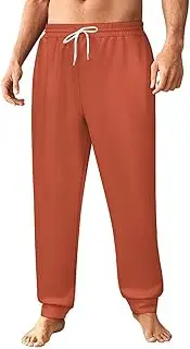 [Generic] Men's Sweatpants, Soft Ginger Red-451, Polyester Joggers, Sweatpants Jogging Pants for Workout Running