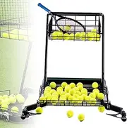 Convenient Automatic Tennis Ball Cart for Tennis Court, Tennis Trainer Ball Picker Retriever, Portable Tennis Ball Accessories Stand Storage Holder, Hold Up 290 Balls, Saving Time