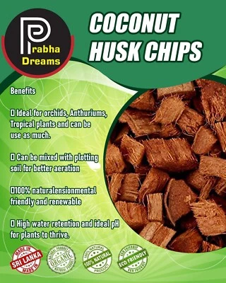 Coconut Husk Chips Orchid Anthurium Growing Dry Organic Media Organic Fiber 500g