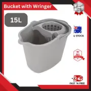 Large Mop Bucket Wringer Polypropylene Strong 15 Litre Wet Floor Cleaning