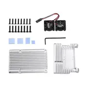 Metal Armor Case Shell Box W/ Dual Fan Heatsink For Raspberry Pi 4 Model B 4B G
