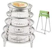 5 Sizes 304 Stainless Steel Steamer Rack, Pressure Cooker Canner Rack &
