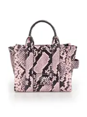 Pink The Snake-Embossed Crossbody Tote