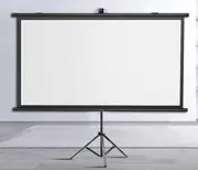 Manual Stand Projection Screen，Foldable Movie Screen White Curtain with Black Frame Projector Screen for Backyard/Movie Night/Cinema/School/Party(127x71cm)
