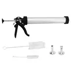 Jerky Gun 15in Beef Stick Maker Cleaning Cooking Tool Kit W/Round Flat Nozzle♡