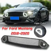 RTR Style Bumper Bar Upper Grill Grille W/ LED Lights For Ford Mustang 2018-2023 (for: Ford)
