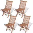 Outdoor Folding Chairs Solid Teak (4 Pcs)