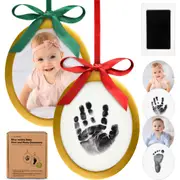 KeaBabies Bitsy Inkless Baby Print and Photo Ornaments in Oval/gold at Nordstrom One Size