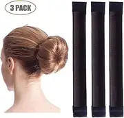 Aisonbo Magic Hair Bun Maker 3 PACK French Twist Donut Maker Easy Perfect Bun for Women Girls, DIY Hair Bun Making Hair Styling For Ballet, Wedding, Yoga, Dancing, Party (Dark Brown)