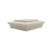 5" Sq. Cape May Downward Low Voltage LED Lighted Vinyl Post Cap - Khaki