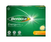 Berocca Energy Vitamin C 45 Effervescent Tablets Orange Favour