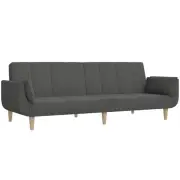 2-Seater Sofa Bed With Two Pillows Dark Grey Fabric fabric,plastic Sofas Armchai