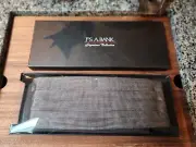 Vintage Jos A Bank 100% Silk Black & White Square Adjustable Pleated Cummerbund