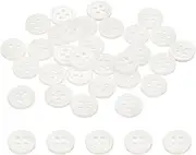 uxcell 30 Pcs 10mm Mother of Pearl Buttons, 4 Holes MOP Natural Pearl Shell Buttons for Sewing Clothes Coat Suits Shirt DIY Craft Decoration, White