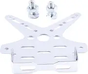 Plate Holder Electroplate Aluminum Alloy Motorcycle Rear License Plate Frame Motorbike Scooter Number Plate Holder(Sliver)