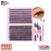 Eyelash Extension Kit D Curl Lash Clusters 280pcs DIY Lash Extension Kit 40D