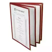 Thunder Group PLMENU-L4MA 4-Page Laminate Book Fold Menu Cover - Maroon