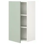 ENHET wall cb w 2 shlvs/door, white/pale grey-green, 40x32x75 cm