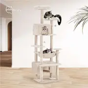 Petzly Cat Tree Tower Scratching Post Scratcher Condo House Bed 180cm Beige