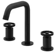 VIGO Cass Two Handle Three-Hole Widespread Bathroom Faucet in Matte Black
