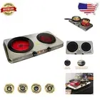 Portable Dual Infrared Cooktop - 1700W Electric Stove for Indoor/Outdoor Cooking