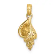 14k Yellow Gold 3-D Mini Conch Shell Charm