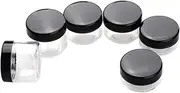 Baluue 6pcs Clear Jar Container with Lid Lotion Container Travel Cosmetic Containers Little Containers with Lids Jar with Lid Shampoo Container Powder Puff Holder Makeup Containers Black