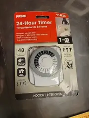 Prime 24 Hour Timer Indoor Electrical Plug In #0148297 NEW FACTORY SEALED!