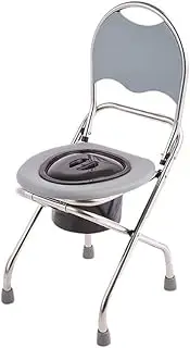 Foldable Commode/Shower Chair Foldable Bedside Commodes Chair,Portable Camping Toilet Chair with Backrest,Lightweight Folding Shower Chair,WC Chair for Elderly Toilet Alternative Chair