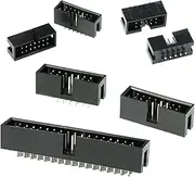 BIZOCA 10pcs Dip 6P 10P 20P 26P 34P 40P PIN 2.54MM Pitch Male Socket Straight Box Headers PCB Connector Double Row DC3 Header(10PIN 2X5)