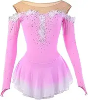[Zagitova] Ice Figure Skating Dress for Girls Applique Patchwork Women Competition Dance Outfits with Shiny Rhinestone