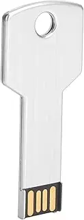 Silver USB Flash Drive, Practical Convenient Long Lasting Key Cool Shape Special Design USB Memory Disc for Computer Car Use Suitable As Gift (64GB)