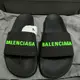 [二手] Balenciaga 橡膠拖鞋 黑色綠字 36全新