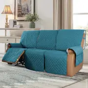 Recliner Sofa Cover for 1/2/3 Seater with Pocket, Slipcovers Reversible Washable Elastic Adjustable Strap for home,Teal
