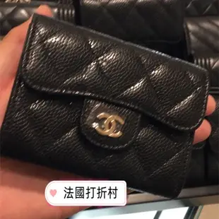 法國打折村 專櫃代購 CHANEL 香奈兒 零錢包 短夾 卡包 皮夾 牛皮/羊皮 金扣/銀扣 A31504