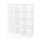 12 Cube Wire Grid Organiser Storage Cabinet Wardrobe Closet White
