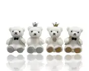 bulk 24 Xmas Gold/Silver Teddy Bear Sitting 4 Assorted 5x7cm