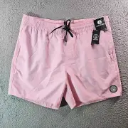 NWT Volcom Board Shorts Swim Trunks Men XL No Liner Light Pink