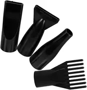 Ipetboom 4pcs Wind Mouth Comb The Wind Mouth Straight Hair Dryer Nozzles Universal Blow Dryer Attachment Blower Diffuser Universal Hair Dryer Attachment Hair Dryer Diffuser Black Abs