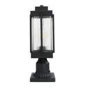 Monkfish Modern Black Outdoor Post Light, Waterproof Exterior Pillar Lamp wit...
