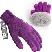 [Rahhint] Unisex Children's Winter Gloves for Boys Girls Thermal Gloves Touchscreen Winter Gloves Warm Wool Knitted Gloves with Fleece Lining 3-15 Years