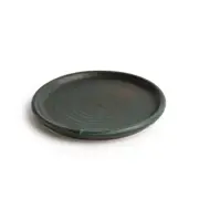 6x Small Rim Round Plate Brown w/Green Verdigris 180mm Olympia Canvas Dish Set